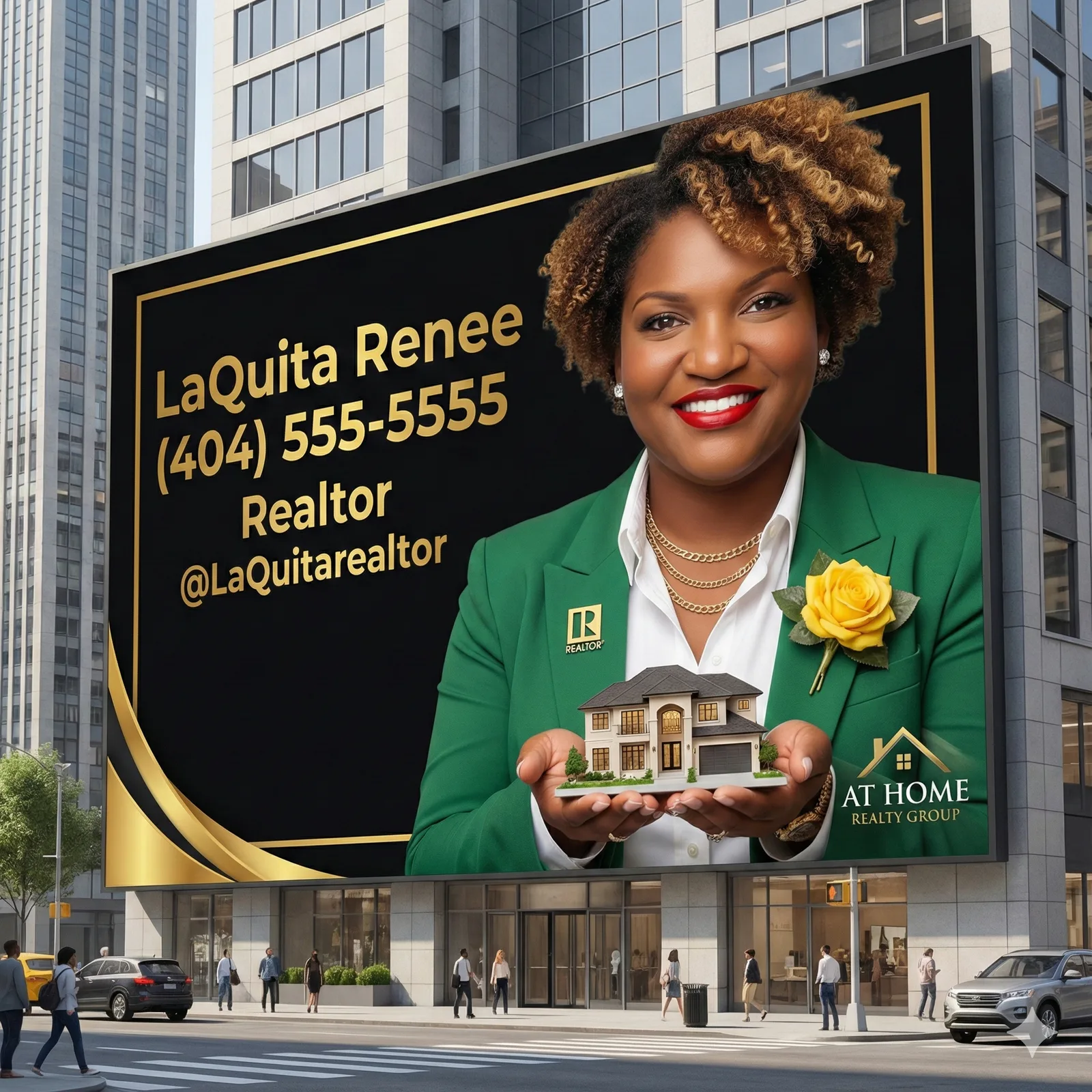 AI-enhanced professional portrait for a realtor