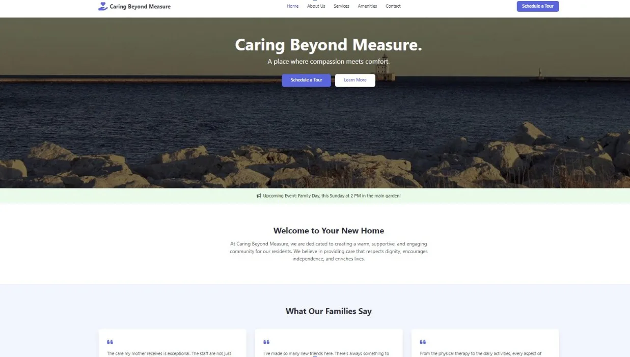 Caring Beyond Measure website