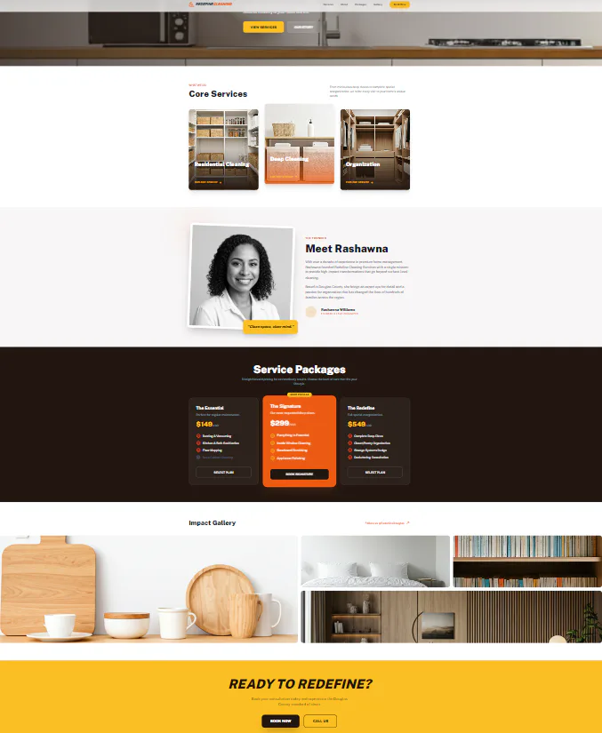 Redefine Cleaning website